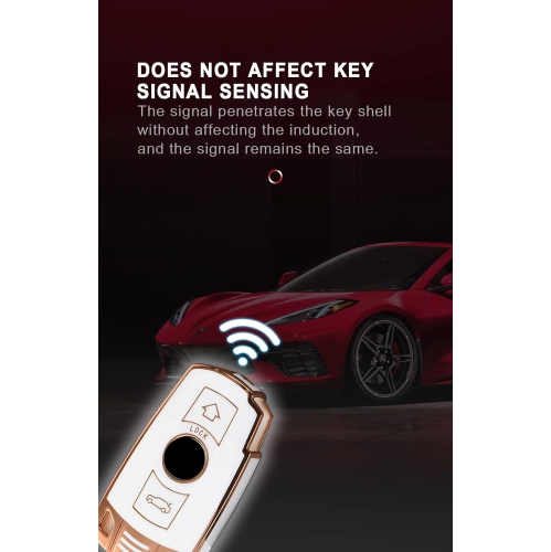 TPU Key Fob Bag Car Key Pod Case Compatible with BMW 1 3 5 Series E90 E92 E93 X5 X6 Z4 E90 Anti-Scratched Key