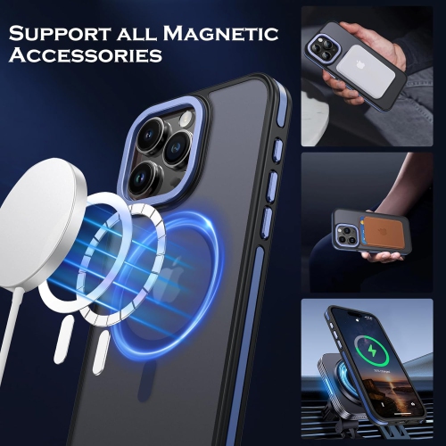 Magnetic for iPhone 15 Pro Max Case, Phone Case iPhone 15 Pro Max [Compatible with MagSafe] Translucent Matte