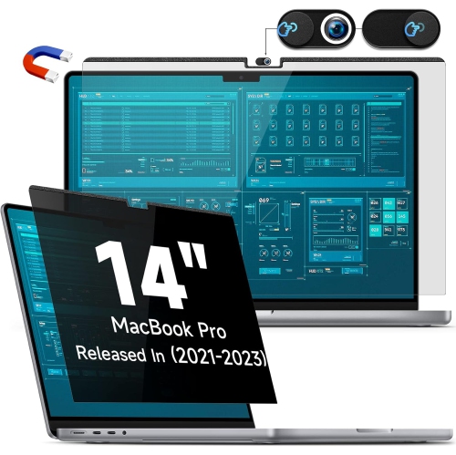 Magnetic Privacy Screen Protector Compatible with MacBook Pro 14 InchM1 A2442/M2 A2779/M3 A2992 A2918,