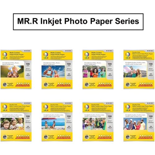 High Glossy Inkjet Photo Paper,letter size 8.5"x11", Letter x 100 Sheets per pack, 200gsm for all inkjet printers