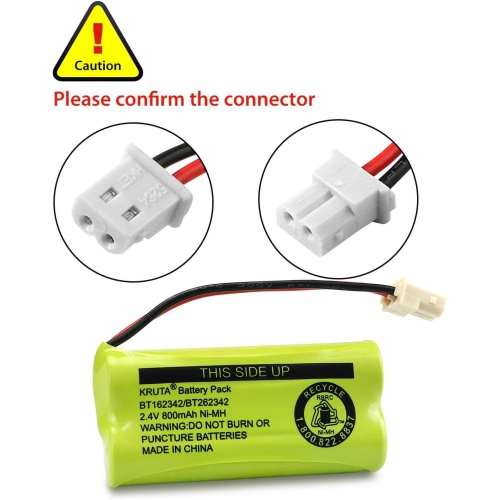 BT162342 BT262342 2.4V 800mAh Ni-MH Cordless Phone y Pack, Also Compatible with BT183342 BT283342 AT&T
