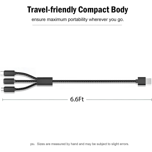 Replacement 3-in-1 USB Charger Charging Cable Cord for Beats by Dr Dre Solo Pro 3 2, Studio 3 2, Studio 1/Buds,