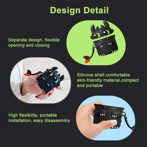 Cute Case Cover Compatible with AirPods 3rd,Funny Kawaii 3D Soft Silicone Shockproof Protective Skin Case Cover