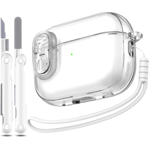 MHYALUDO  for Airpods Pro 2Nd Generation Case With Secure Lock, Compatible With Airpods Pro Case 2Nd/1St Gen, Clear Soft