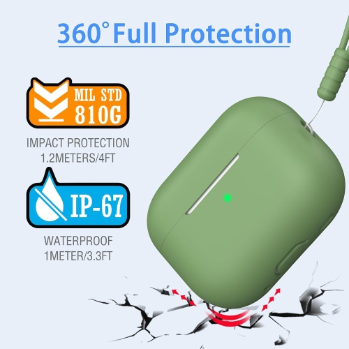 for AirPods Pro 2nd Generation Case Cover, Military Grade Anti-Fall Soft Silicone Shock-Absorbing for AirPods