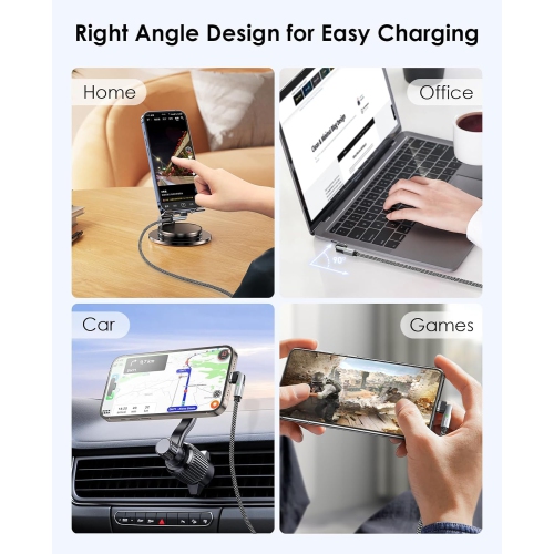 Câble USB-C magnétique à angle droit de 100 W, câble de chargement magnétique 3.3 pi à chargement rapide, USB-C à USB-C à 90 degrés