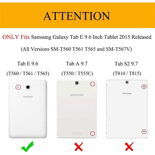 Case for Tab E 9.6 Case Model T560, Slim Leather Folio Case Cover Stand for Samsung Galaxy Tab E 9.6 Inch 2015
