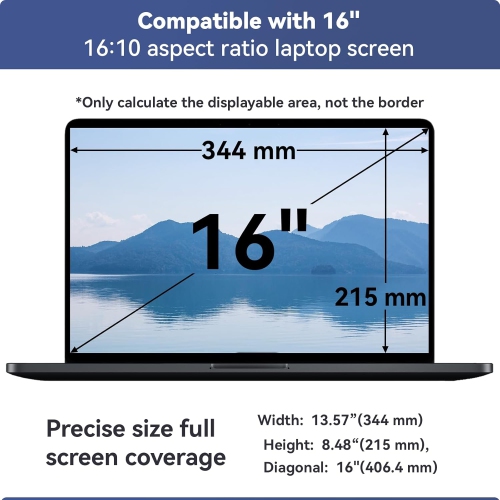 2 Pcs 16 Inch Anti Blue Light Screen Protector Compatible With Lenovo Hp Dell Acer Asus Samsung etc Laptop-16:10