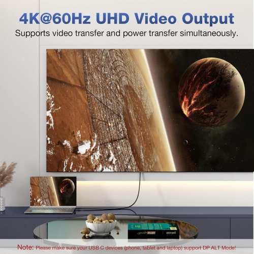 USB C 3.2 Gen 2X2 Cable, Type C 4K, 60Hz UHD Video 5A / 240W PD3.1 Fast Charging w/ E-Marker Compatible