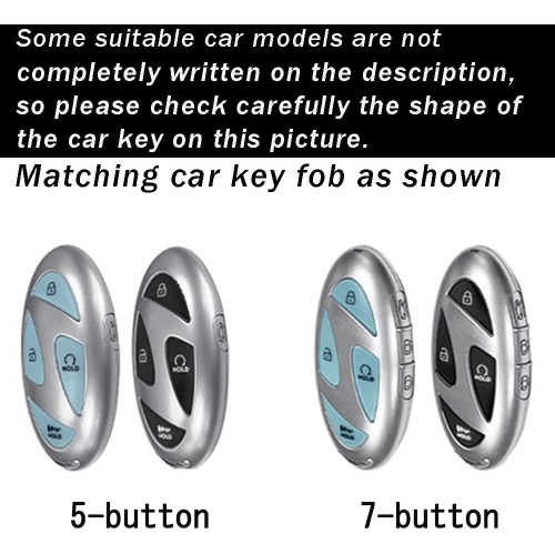 Key Fob Cover with Keychain Compatible with Hyundai Azera Grandeur GN7 Ioniq 6 Kona EV 2023