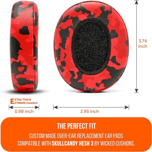 Wicked Cushions Extra Thick Earpads for Skullcandy Crusher/Evo/Hesh 3 Headphones & More | Improved Durability &