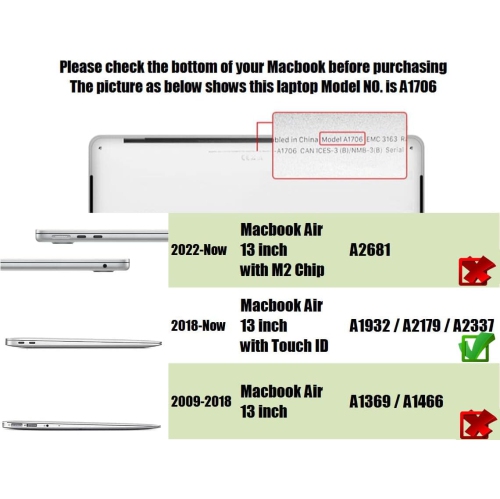 Compatible with MacBook Air 13 Inch PU Leather Case Model A1932/A2337/A2179