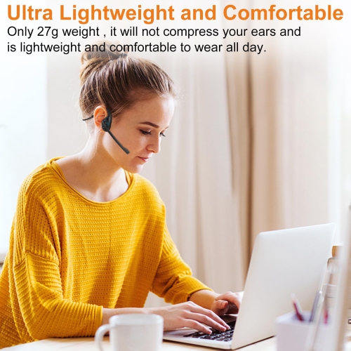 Latest Bluetooth 5.3 w/DSP Noise Canceling Boom rophone & Mute for Cellphone, Lightweight Comfort