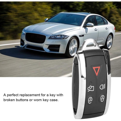 Car Remote Key Fob Shell Case Replacement 5 Buttons Car Remote Key Shell Protective Case Fits for Jaguar XF