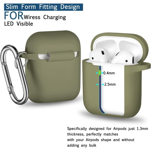 for AirPod 2nd Generation Case Cover, Soft Silicone Protective Cover with Keychain for Women Men Compatible