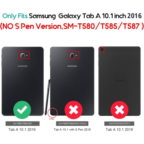 Slim Case for Galaxy Tab A 10.1 2016 SM-T580 T585 T587, Lightweight Stand Shell Smart Cover for Old Model