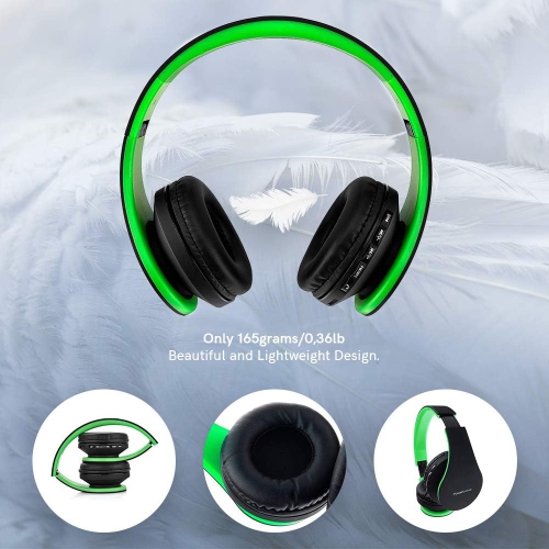 Bluetooth Over-Ear Stereo Foldable Headphones, Wired s with Built-in rophone for iPhone,