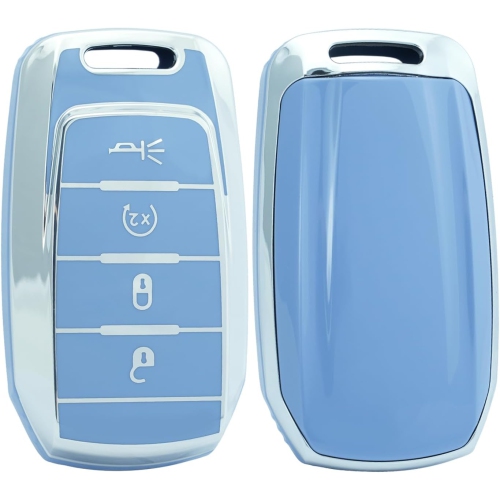 Sliver-edge 4 Button Smart Key Fob Cover Compatible with Dodge RAM 1500 2500 3500 4500 5500 2019-2023 Keyless