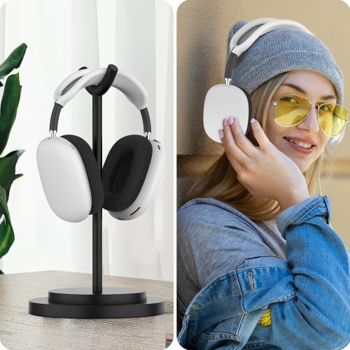 Étui transparent pour AirPods Max Étui souple TPU Protecteurs d'oreilles Accessoires[Anti-Fingerprint,