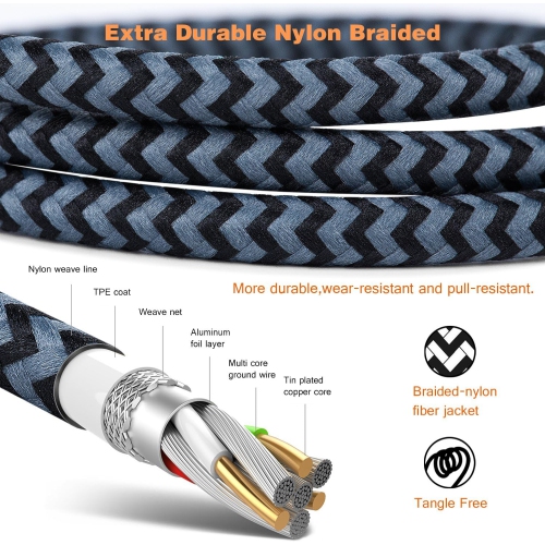 Câble USB RO pour PS4 de 15 pi, très long câble de recharge mâle vers mâle ro-B mâle compatible