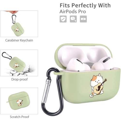 Compatible with Airpods Pro Case Kawaii Cat, Cute Funny Animal Design Protective Soft TPU Cover Case