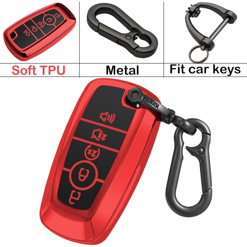 Fit for Ford Key Fob Cover Case with Keychain Fit Expedition for Mustang Fusion F250 F350 F450 F550 Edge