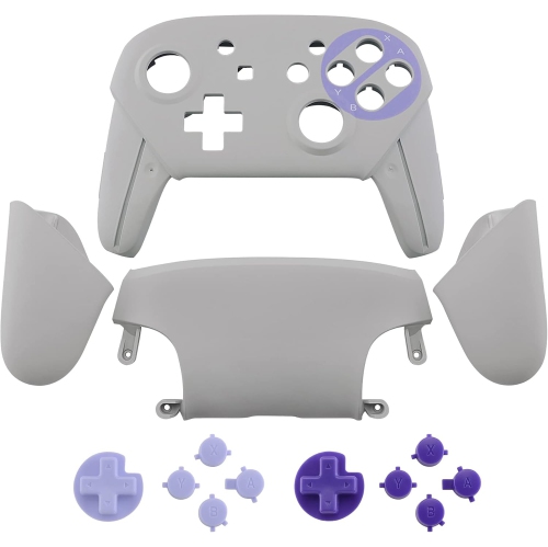 Faceplate Backplate Handles for Switch Pro Controller, Clic SNES Style Replacement Shell Case