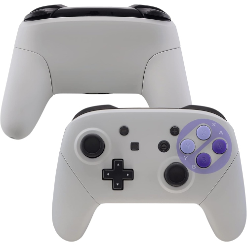 Faceplate Backplate Handles for Switch Pro Controller, Clic SNES Style Replacement Shell Case