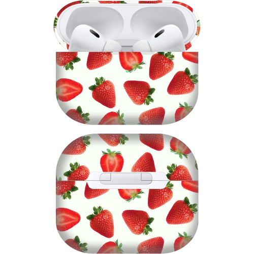 Compataible with AirPods Pro 2nd Generation - Strawberry Pattern Design Printed Cute Hard Snap