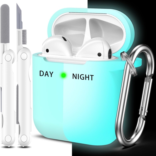 R-FUN  Case for Airpod 2Nd & 1St Generation With Cleaner Kit And Earbuds Hook Cover (2Pairs), Soft Silicone Protective