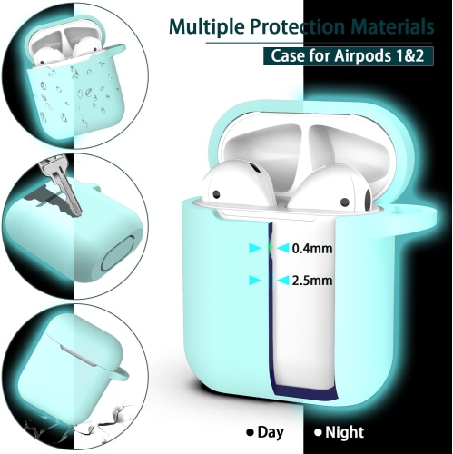 Case for Airpod 2nd & 1st Generation with Cleaner kit and Earbuds Hook Cover,Soft Silicone Protective
