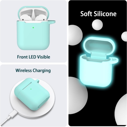 Case for Airpod 2nd & 1st Generation with Cleaner kit and Earbuds Hook Cover,Soft Silicone Protective