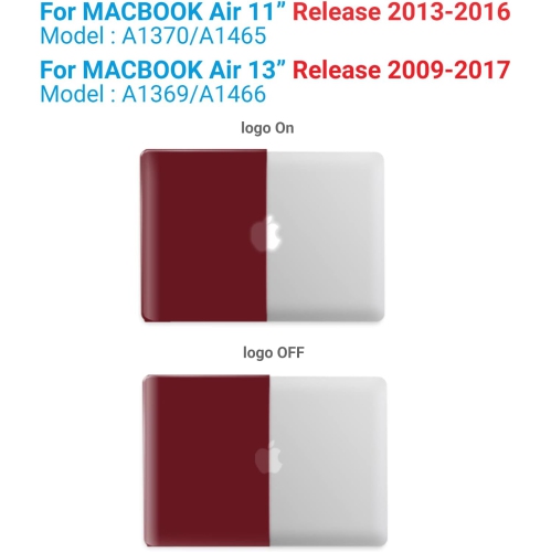 Compatible with MacBook Air 11 Inch Case Model A1370 A1465, Soft Touch Hard Shell Case with Keyboard