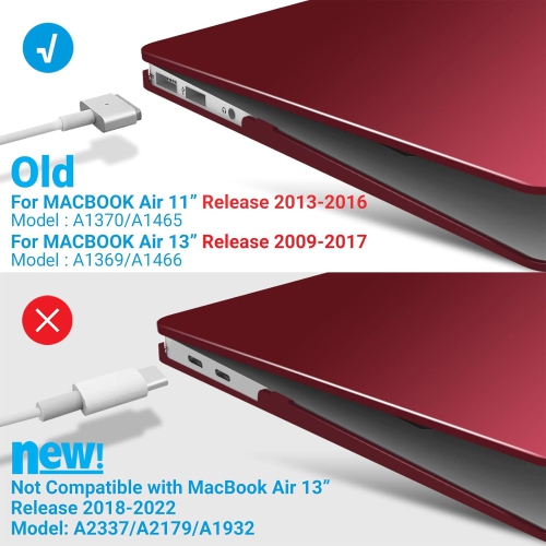 Compatible with MacBook Air 11 Inch Case Model A1370 A1465, Soft Touch Hard Shell Case with Keyboard