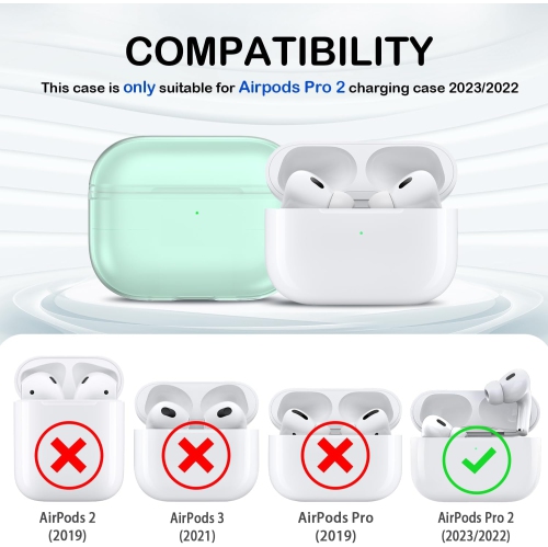 for Airpods Pro 2nd/1st Generation Case Cover, Compatible with Airpods Pro Case 2nd Gen USB C Charging Port,