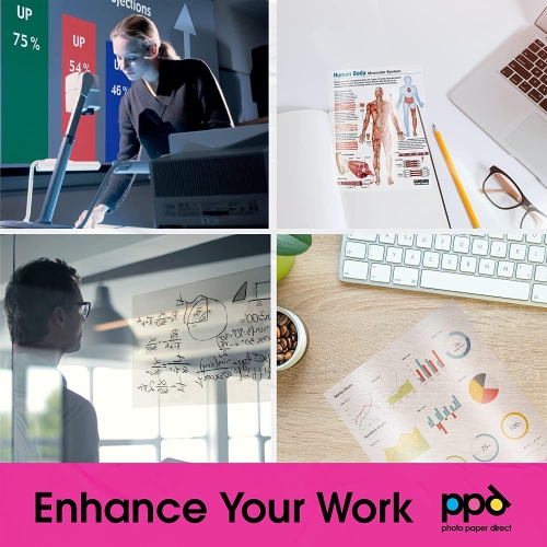 Inkjet Transparency Clear Milky Film for Overhead Projector Film and Screen Print LTR 8.5x11" X 50 Sheets -Instant