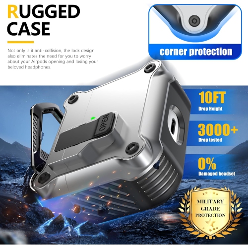 for Airpods 3rd Generation Case with Secure Lock , Full Body Shockproof Hard Shell Protective, AirPods 3