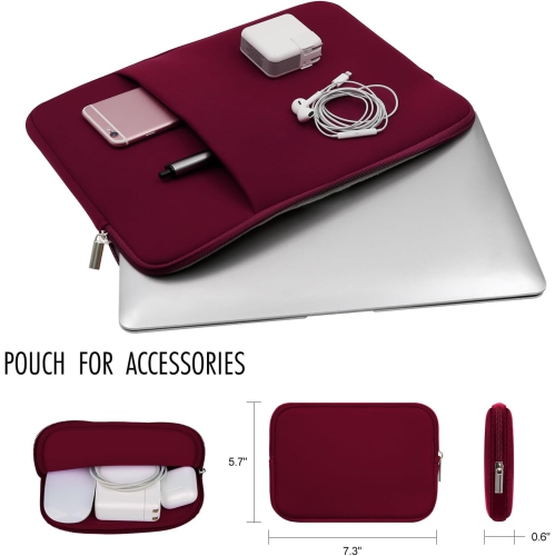 RAINYEAR 16 Inch Laptop Sleeve Protective Soft Case Padded Cover Carrying Bag with Front Pocket & Accessories Pouch,