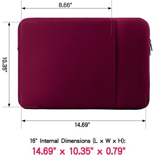 RAINYEAR 16 Inch Laptop Sleeve Protective Soft Case Padded Cover Carrying Bag with Front Pocket & Accessories Pouch,