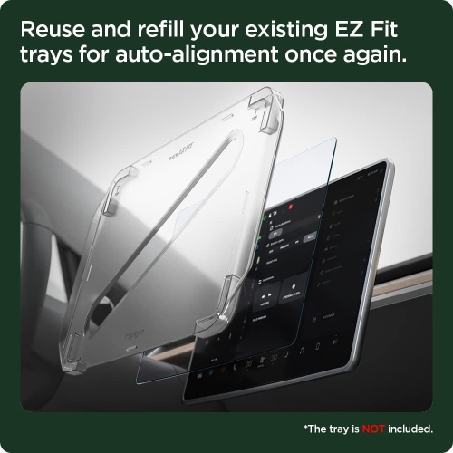Tempered Gl Screen Protector [GlasTR EZ FIT - Refill] Designed for Tesla Model 3(2023), Tesla Model Y(2023)