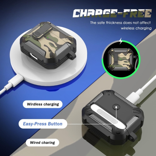 for AirPods 3rd Generation Case Cover with Cleaner Kit, Military Hard Shell Protective Armor with Lock