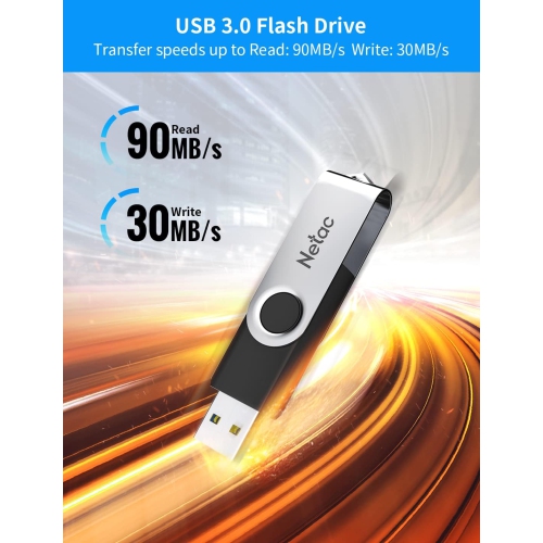Clé USB USB 3,0 de 64&nbsp;Go, jusqu'à 90&nbsp;Mo/s, clé USB pour le stockage de données, lecteur de stylet pivotant