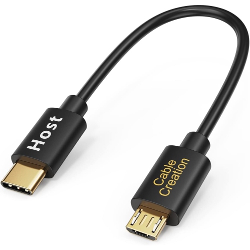 CABLECREATION  Short Ro USB to USB C Cable 0.65 Ft, USB C to Ro USB Otg 480Mbps Type C to Ro USB Cable Cord