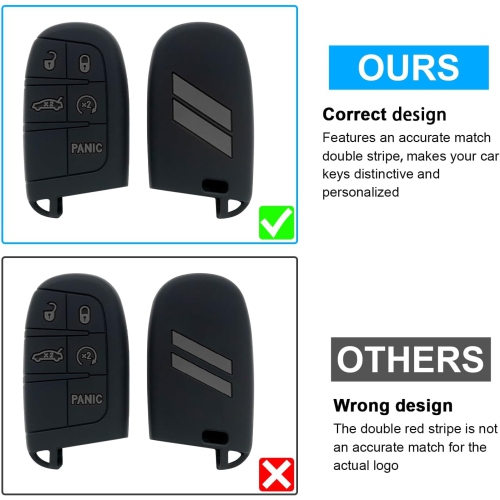 Key Fob Cover for Dodge Accessories 5 Button Key Fob Case for Dodge Charger Challenger Durango Journey
