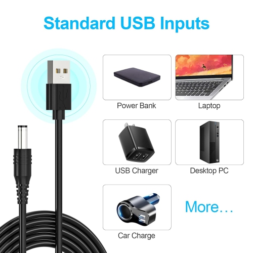 Câble de recharge USB à DC 5 V Cordon d'alimentation universel avec 13 adaptateurs PC; Chargeur 5 V de remplacement pour tablette