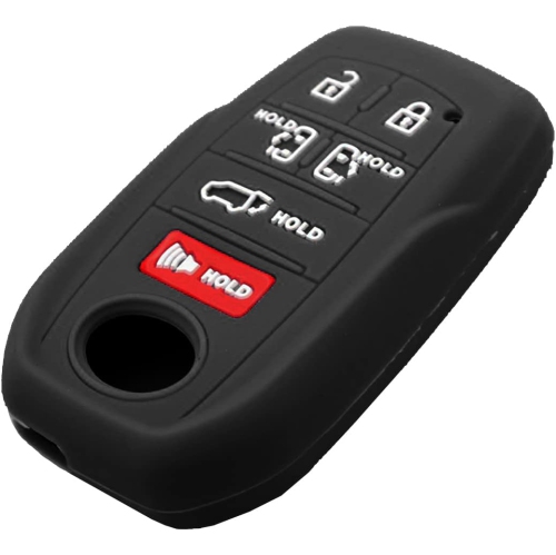 2PCS Silicone Key Fob Remote Cover Case, 6 Buttons Smart Key Fob Ring Cover Case Protector Holder for Toyota Sienna