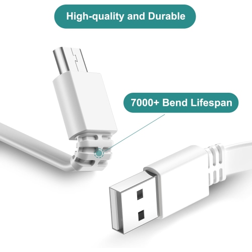 Câble d'alimentation USB de 10 pi, paquet de 2, câble d'alimentation de recharge USB plat de 3 M, chargeur pour caméra intelligente Neos, Yi