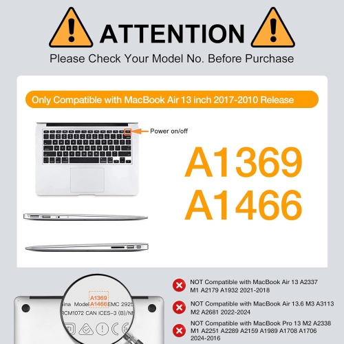 Compatible avec les étuis pour MacBook Air 13&nbsp;po, protection