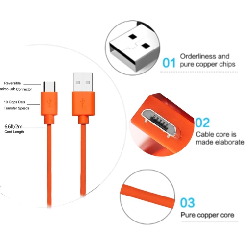 Câble de recharge/chargeur USB de rechange pour Ring ENAB Sonnette vidéo 4/cordon d'alimentation 3/2/Plus,