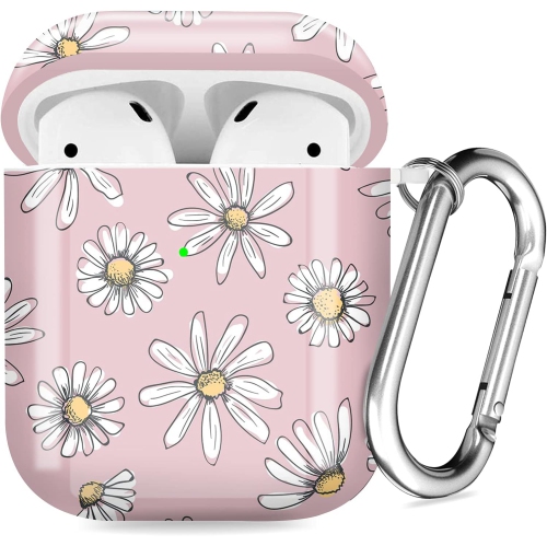MAXJOY  Airpod Case Flower With Keychain Tpu Skin Cute Floral Airpod Case Cover for Girls Airpod Protective Case